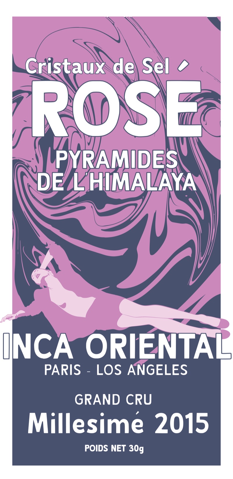 Himalayan pyramid salt crystal label artwork